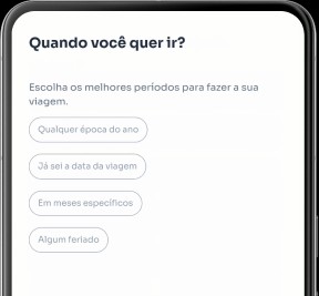 Imagem de uma tela de celular exibindo a página de seleção de datas do MaxRadar.